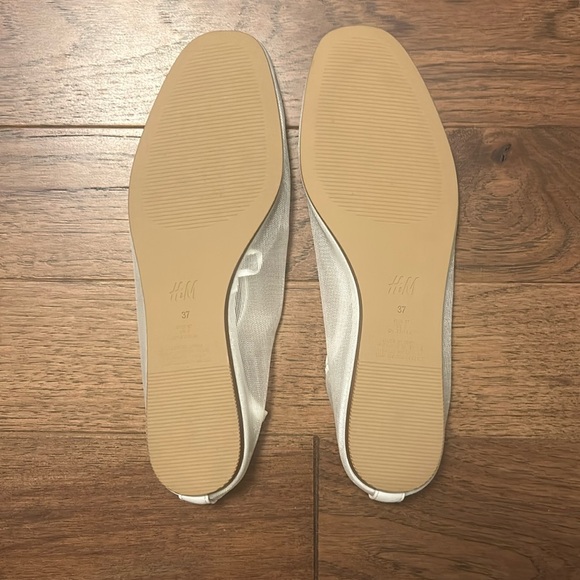 H&M Mesh Ballet Flats in White size 37 / 6 - 6.5 - Picture 3 of 6
